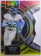 DERRICK HENRY - 2023 SELECT PREMIER DIE-CUT RED YELLOW PRIZM #156 TITANS!