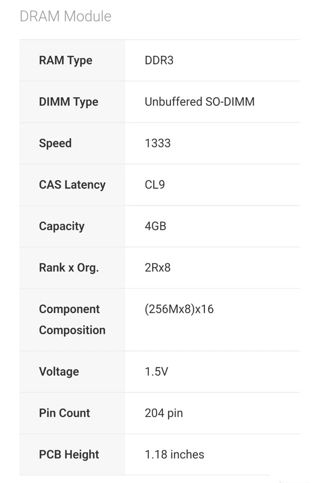4GB SODIMM RAM Transcend DDR3 1333 TS512MSK64V3N-I - Image 3 of 4