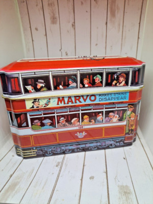 MARVO Straßenbahn Tee Dose Blechdose Metalldose VINTAGE