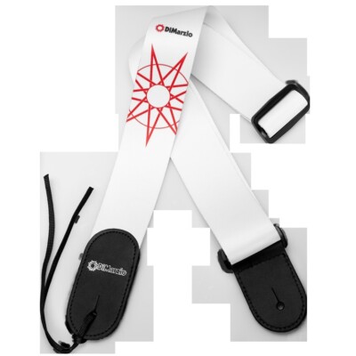 NEW DiMarzio Jim Root #4 2'' Guitar Strap, WHITE/RED - #DD3149