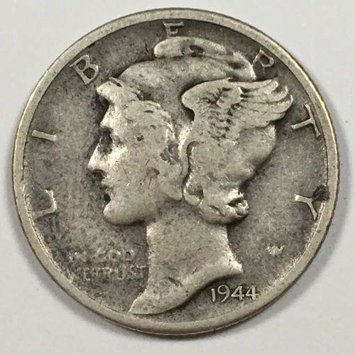 1944-D United States Mercury Dime - Very Fine (VF) KM#140 - 90% Silver - 6547