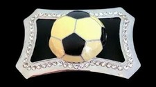 Rhinestone Soccer Ball Football Sport Game Belt Buckle