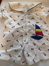 Vintage Tiny Tots Original Sail Baby Romper Collared Size 12 M