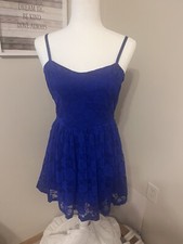 Royal Blue Lace Dress, Size M Forever 21