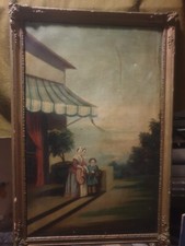 Trumeau d'époque Régence XIXème peinture Huile Sur Bois