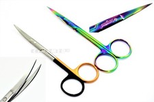 GERMAN PREMIUM RAINBOW IRIS SCISSOR 4.5" STR + IRIS SCISSORS 4.5" CVD GOLD BLK