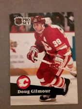1991-92  Pro Set Doug Gilmour hockey card #30. Calgary Flames. FRENCH. 