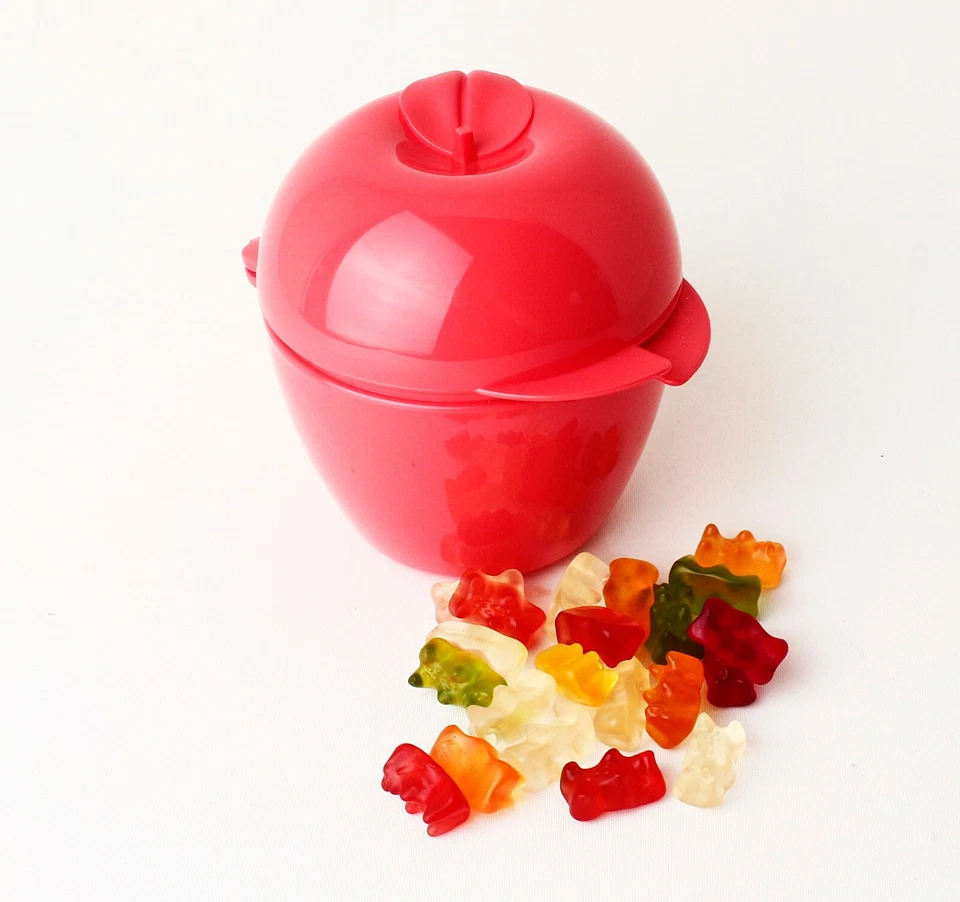 TUPPERWARE Apfel Brotdose Snackbox Apfelbehälter ROSA Naschbox, Vorratsdose - Bild 4 von 4