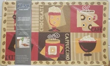 ANTI-FATIGUE NON SLIP PVC KITCHEN FLOOR MAT (18"x30") 6 COFFEE TYPES SQUARES,GHD