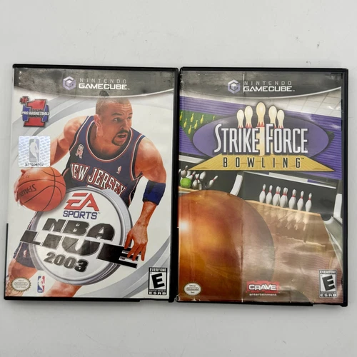 Nintendo GameCube Video Games Lot of 2 (NBA Live 2003, Strike Force Bowling)