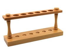 Eisco Labs Wooden Test Tube Rack, Holds 6 Tubes, 9.75" Wide - Polished Wood