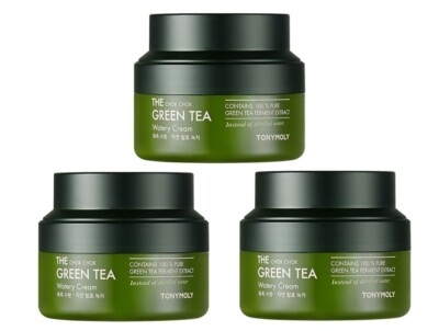 TONYMOLY The Chok Chok Green Tea Watery Cream | 60 ml x 3 | Feuchtigkeitsspen...