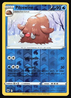 イノムー　e psa8 PILOSWINE-HOLO PSA 10 Piloswine 020/080 Clash at the Summit Reverse Holo Japanese