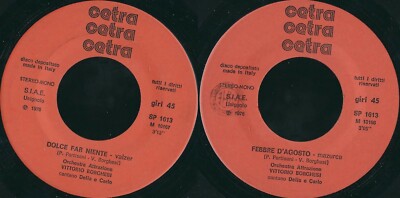 45 RPM BOURGEOIS VICTORIO DISC - SWEET DO NOTHING // AUSTO FEVER §§§
