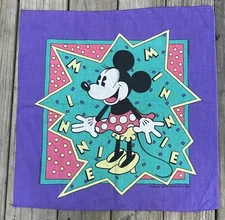 VTG 80/90 Minnie Bandana Scarf The Walt Disney Company made in USA, Cotton