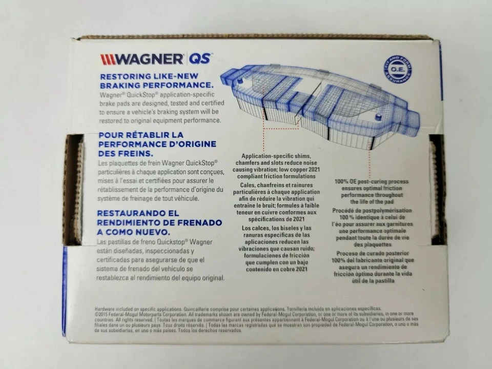 Juego de pastillas de freno de disco para Ford Mustang WAGNER BRAKE 1994-2004 Foto 3 de 4