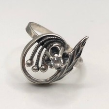 Vintage Ring Sterling Silver 925 Quartz Size 7.5