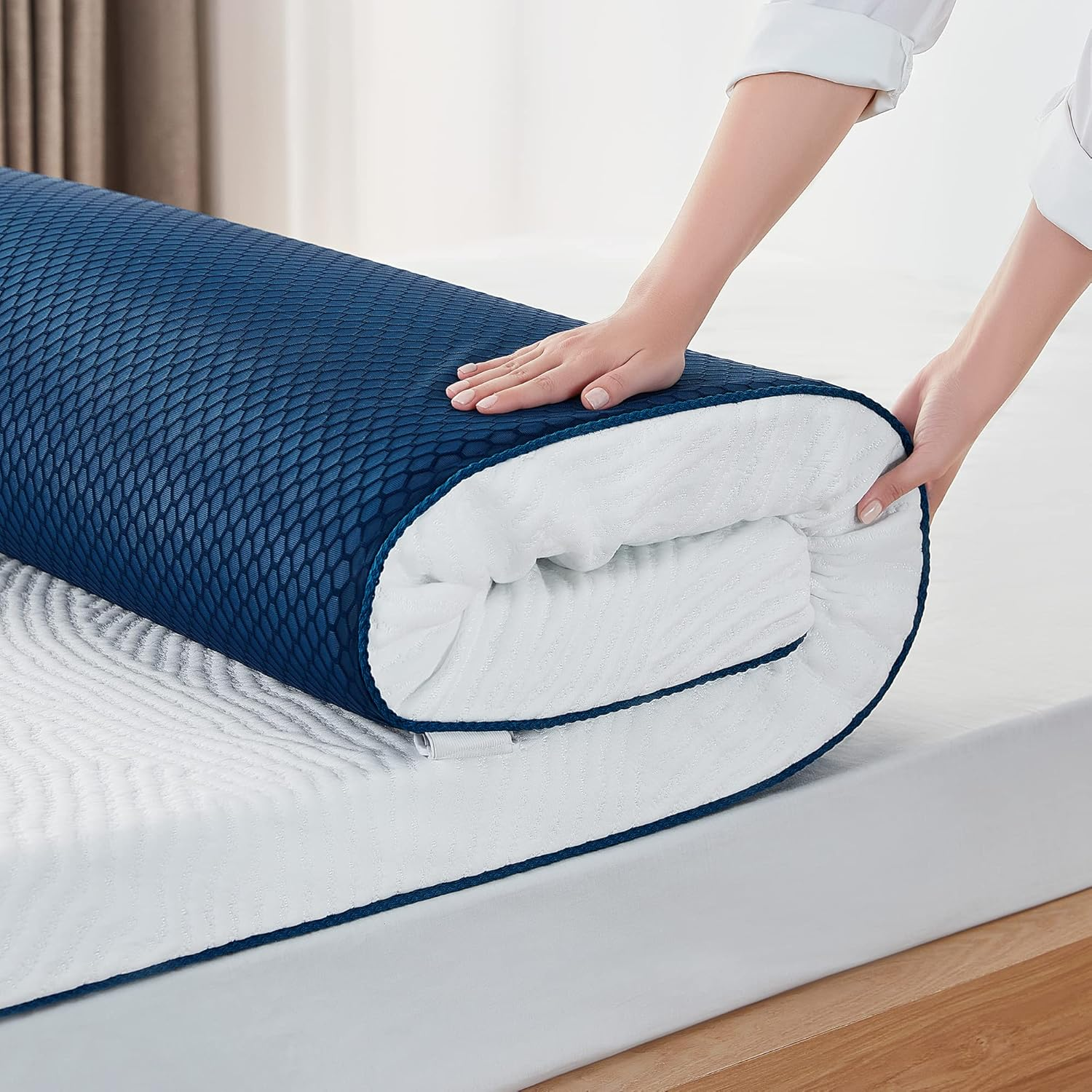 3 Inches Memory Foam Mattress Topper King, Cooling Gel-Infused Swirl Memory Foam