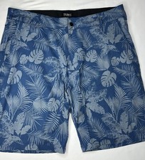 Trunks Swim Beach Trunk Shorts Mens Sz.Large Blue Hawaiian Floral
