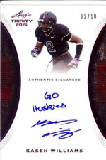 kasen williams rookie rc draft auto autograph washington huskies uw college #/10