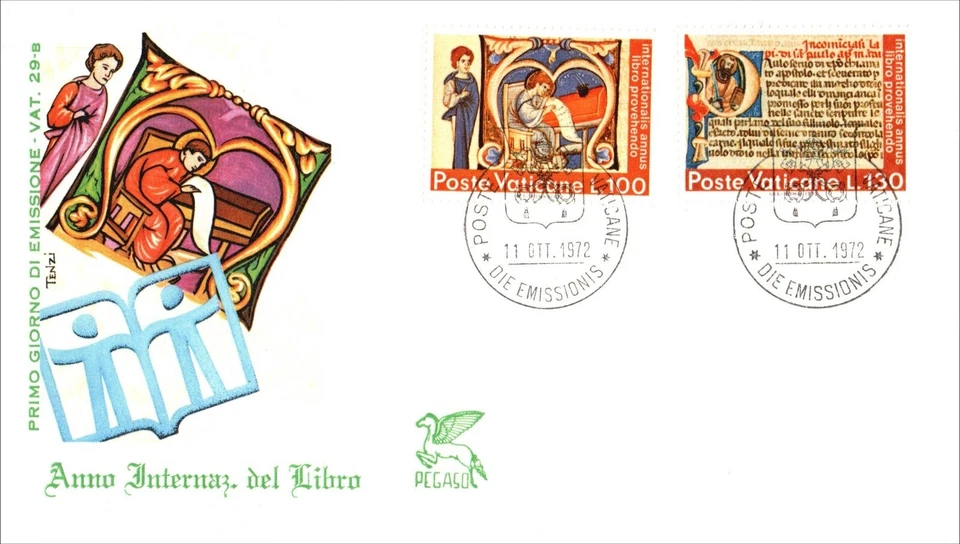 Vatican City 1972  International Year of Books & 1977 Francis of Assisi FDC - Image 2 of 4