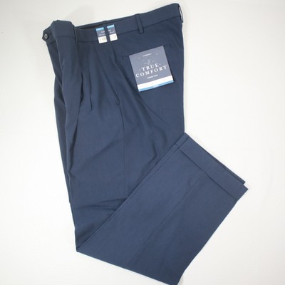 Croft & Barrow Pleated Cuffed Pants Mens 34x32 Classic Fit Navy NEW!