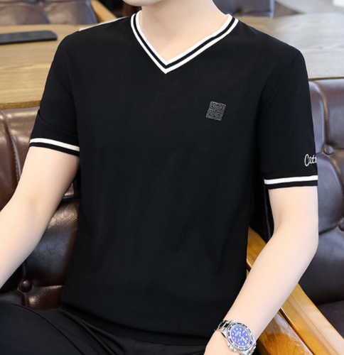 V-Neck Slim Ice Silk Knit Sweater Trend 