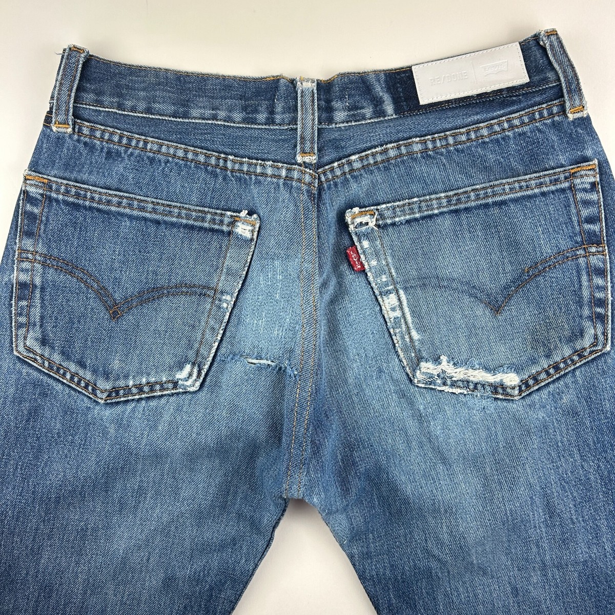 〈RE/DONE LEVI'S〉ダメージデニム RE/DONE×Levi's☆リダン リーバイス 再構築デニム USA製 ブルー