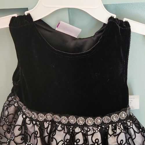 Bluberi Boulevard NWT Toddler Girl's Black Sparkle Holiday Dress Black Size 2t - Picture 2 of 5