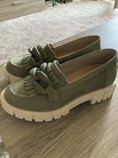 Caprice Halbschuh Damen Slipper feste Schuhe Gr. EU 38 Leder Grün #gt9ub8d
