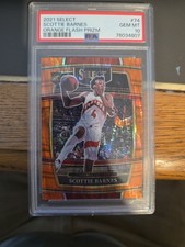2021 Select Scottie Barnes Rookie Orange Flash Prizm PSA 10 Raptors #74