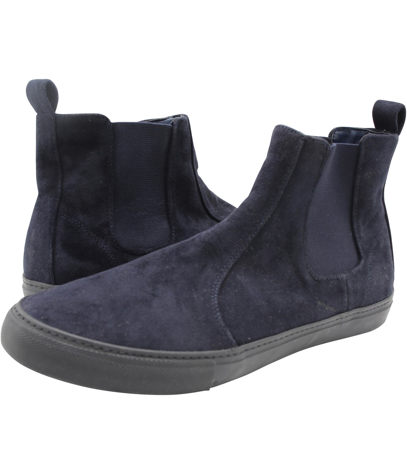 Banana Republic Mens High Top Solid Slip On Sneakers, Blue, 