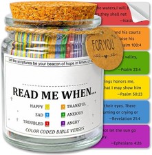 Bible Verse Jar with 108 Scripture Cards Stickable Prayer Jar Christian Gift Set