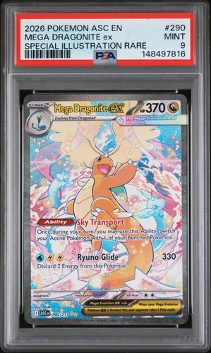 2026 POKEMON ASC EN-ASCENDED HEROES #290 MEGA DRAGONITE EX PSA 9