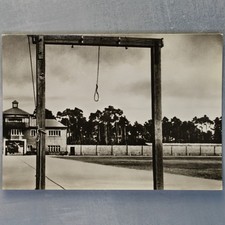 Gallows on square WWII Sachsenhausen concentration camp RARE Postcard DDR 1976🪖