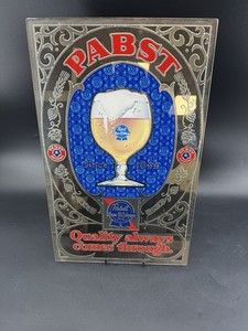 Vintage Beeco Pabst Blue Ribbon "Quality" Beer Mirror Sign