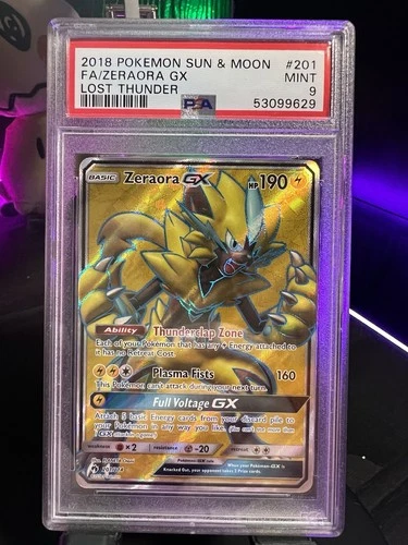 Zeraora GX (Full Art) 201/214 Sm-Lost Thunder Holo PSA 9
