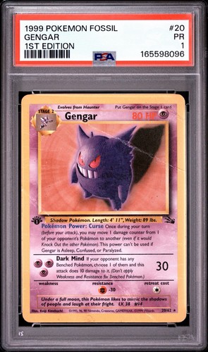 Gengar (1st Edition) graded PSA 1 for sale on eBay