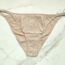Calvin Klein Sheer Marquisette Lace High Leg Tanga Panty Cedar Size XL