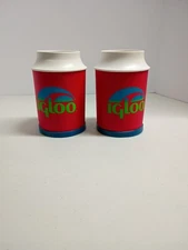 VTG Red Igloo Iggy Commuter Cup Koozie Coozie Drink Cooler Plastic Foam Set Of 2
