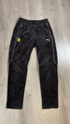 Authentic PUMA x FERRARI Men s Size SMALL Black Velour Tapered Jogger Pants