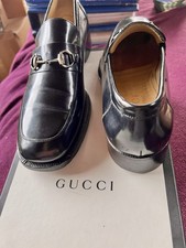 Mens black  Leather Gucci Horse Bit Loafers Sz 11.5 D US Made In ITALY