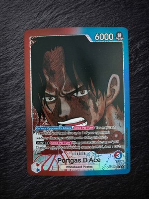 One Piece Portgas D. Ace Leader OP13-002 Alt Art Custom/Fan-Art