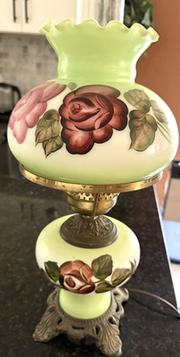 Vintage Hedco 3004 Gone With The Wind Hurricane Lamp Hand Painted