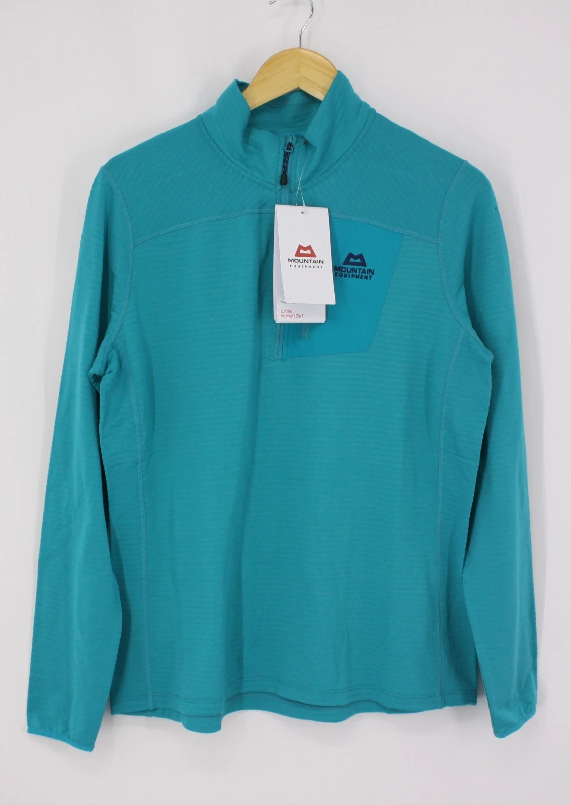 MOUNTAIN EQUIPMENT WOMENS LUMIKO ZIP TOP OUTDOOR TOPAZ RRP £65 IB