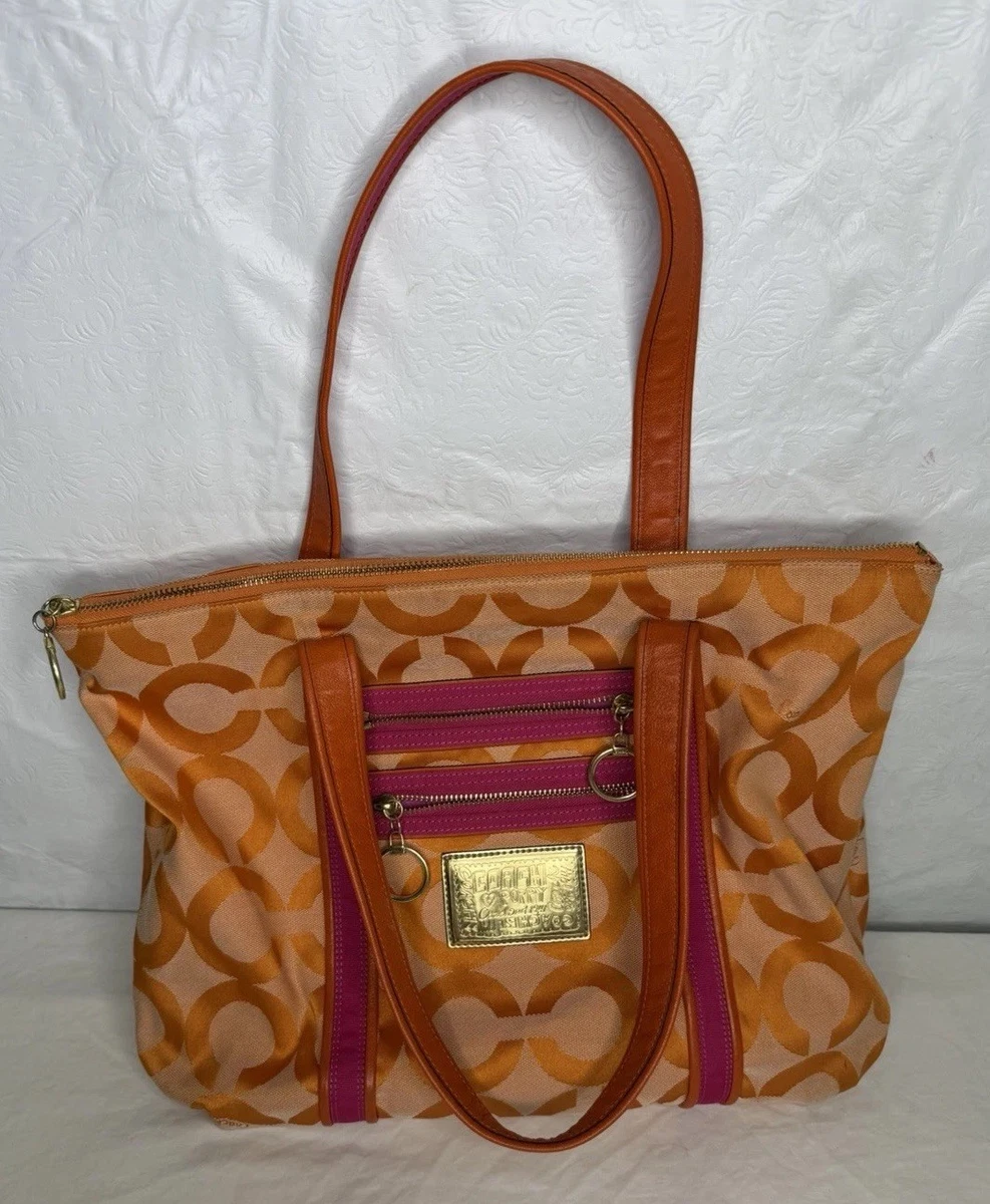 Coach Poppy Tote Orange Bags & Handbags for Women for sale  display picture 1