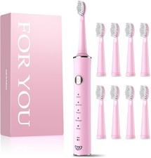 Toothbrush for Adults and : 5 Modes for Sensitive Teeth Braces - with 8 Bru...