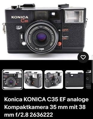 Konica C35 EF mit Hexanon 38mm f/2.8   Point & Shoot Kamera   ungeprüft