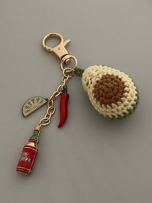 Unbranded Avocado Hot Sauce chili Pepper Lime Purse Charm/key Ring. 