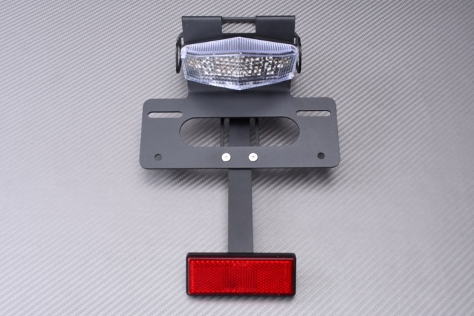 Support de plaque AVDB alu noir avec feu et réflecteur pour KAWASAKI KLX 230R